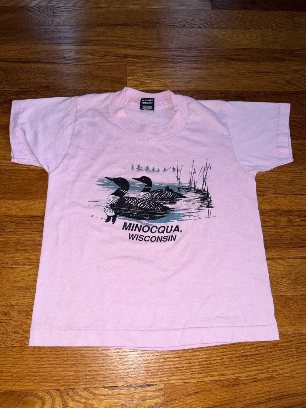 Duck Mallard Vintage T Shirt 80s 90s Kids 10/12 Minocqua Wisconsin Animal Print